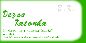 dezso katonka business card